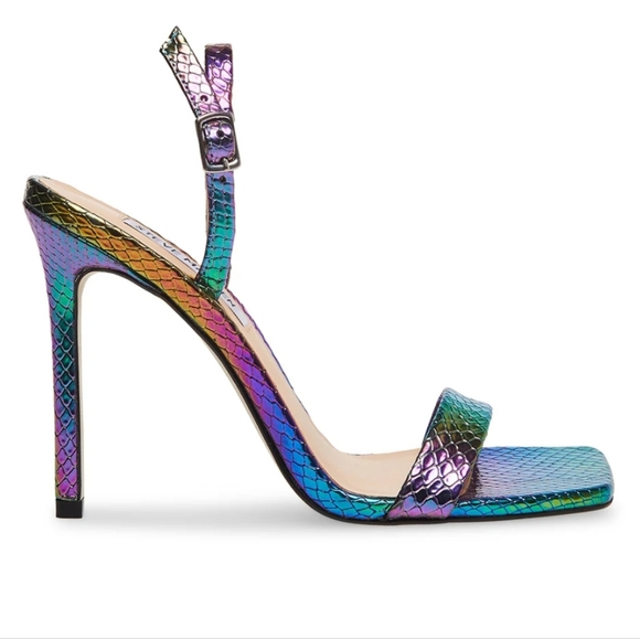 BRAND NEW STEVE MADDEN BETTHANY MULTI SNAKE  STILETTO  HEEL with ANKLE STRAP - Picture 1 of 16
